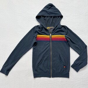 Aviator Nation Youth 5 Stripe Hoodie, Navy (Sz 14)